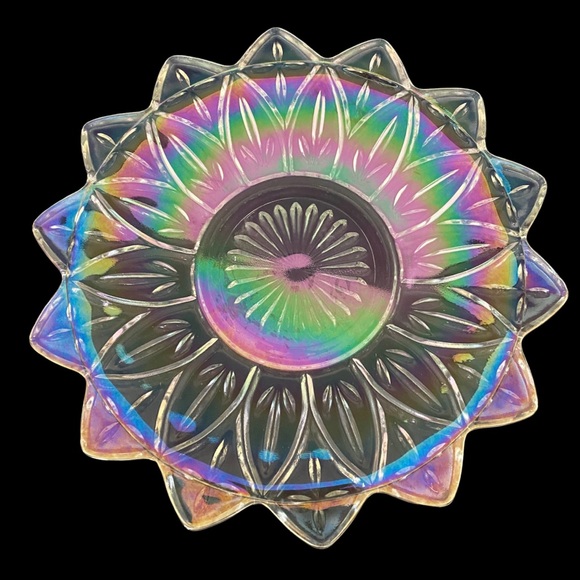 Vintage Federal Glass Plate, Iridescent - Picture 2 of 3